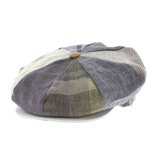 Casquette Irlandaise Omagh 8 cotes Patchwork lin Casquette Irlandaise Omagh 8 cotes Patchwork lin