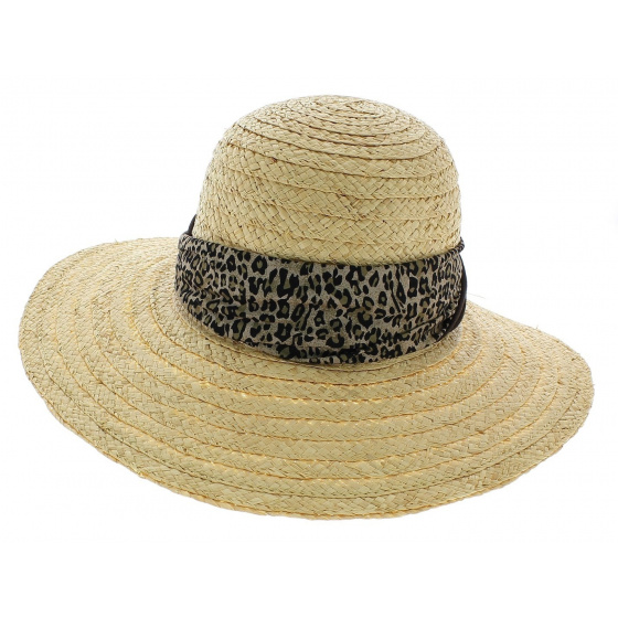 leopard wide-brimmed hat