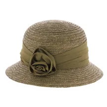 chapeau paille cloche hemp marron  - boutique de chapeau Reference : 4683 | Chapellerie Traclet