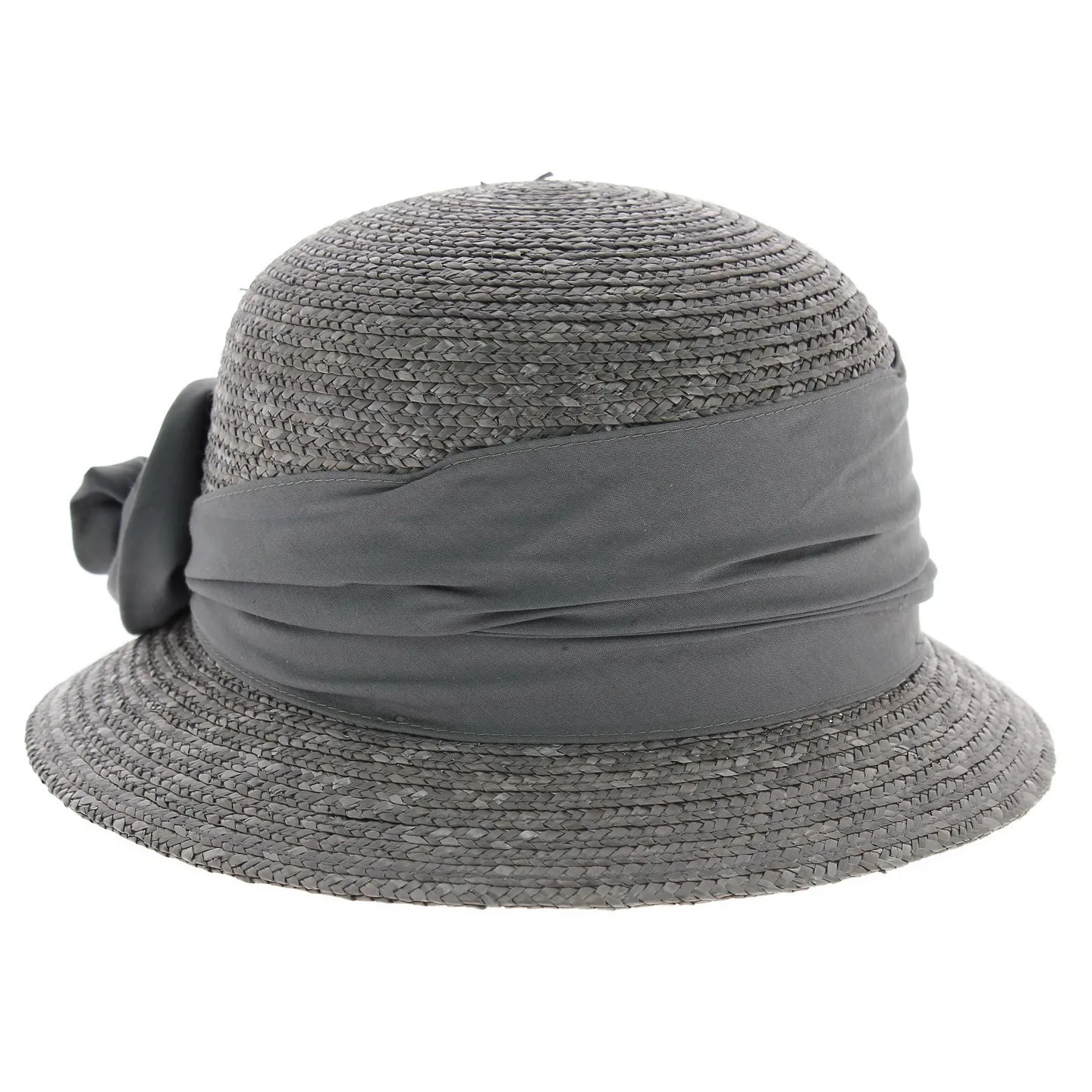 grey straw cloche hat - hat shop Reference: 4684 | Chapellerie Traclet