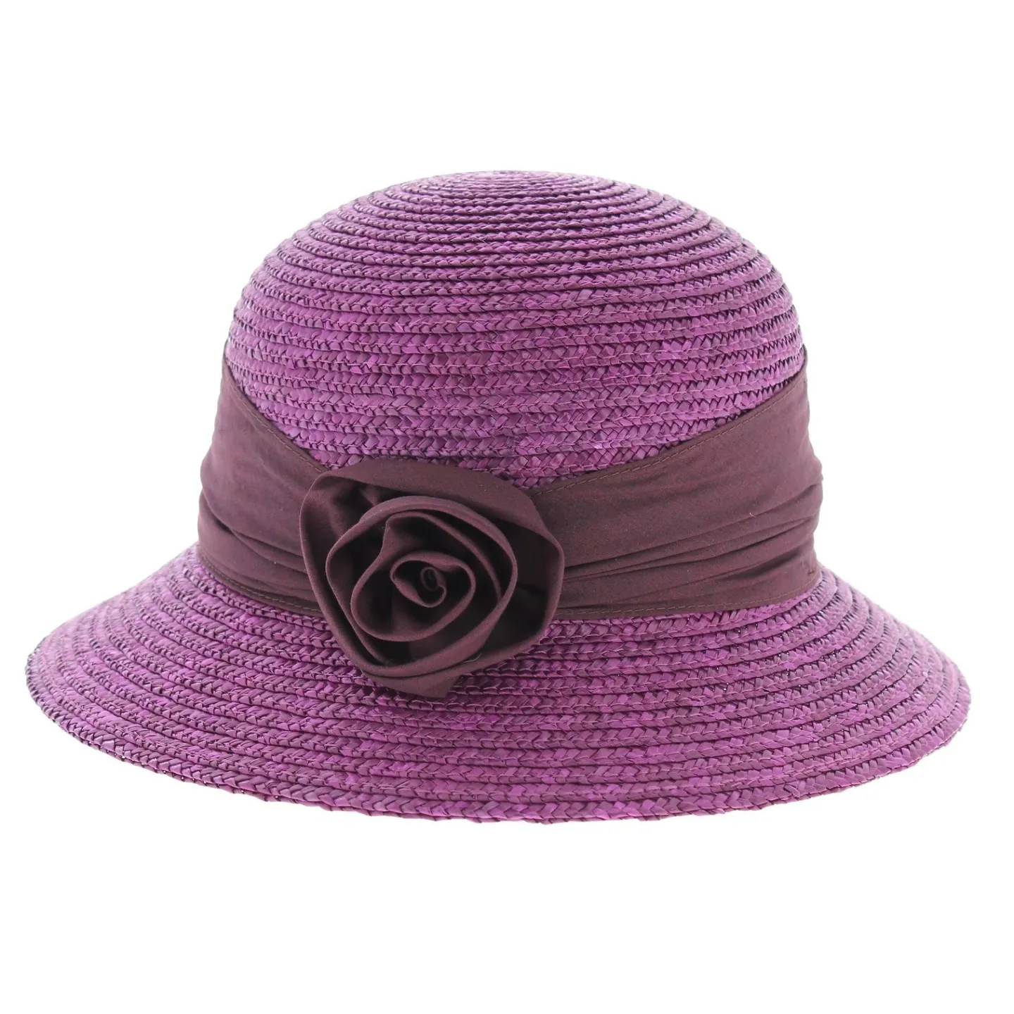 chapeau paille cloche grenat - boutique de chapeau Reference : 4685 | Chapellerie Traclet