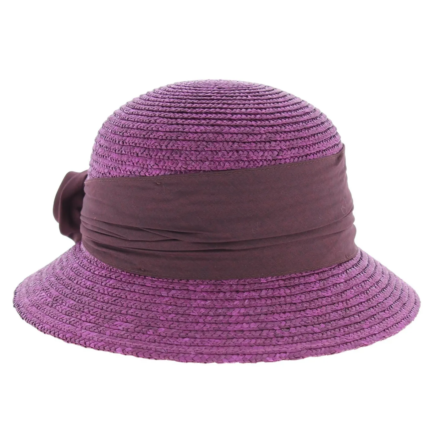 chapeau paille cloche grenat - boutique de chapeau Reference : 4685 | Chapellerie Traclet