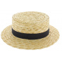 French Boater Natural Straw - Traclet