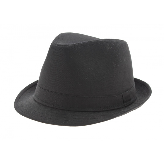 Jazz trilby hat - Black cotton