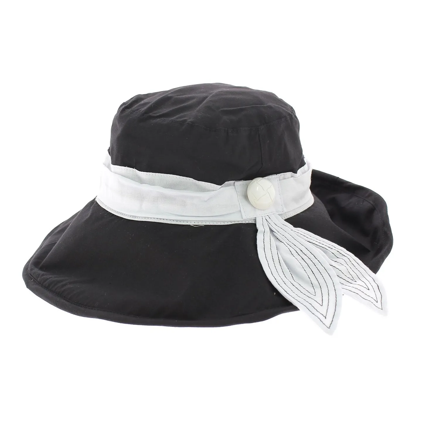 Capeline Nathalie - 100% coton noir Reference : 1591 | Chapellerie Traclet