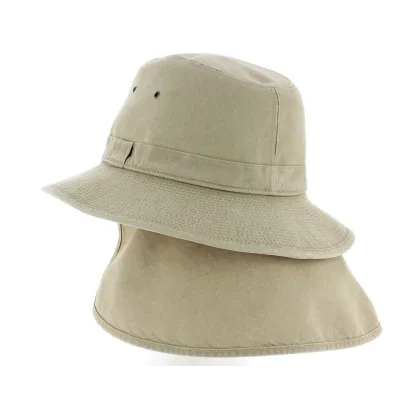 Safari Chad Neck Flap UPF 50+ Beige - Crambes Reference: 85 | Chapellerie Traclet