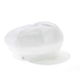 Anja White Linen Newsboy Cap - Mayser