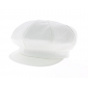 Anja White Linen Newsboy Cap - Mayser