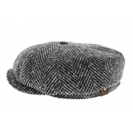 Hatteras Black and Gray Herringbone Cap - Stetson