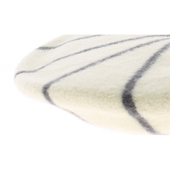French Beret - grey striped beret