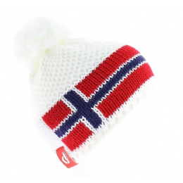 White Norway Beanie Le Drapo