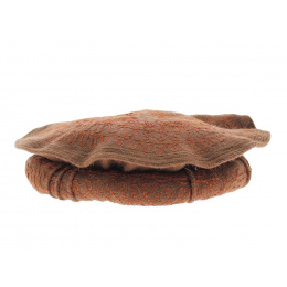 Women's Embroidered Brown Wool Pakol - Traclet