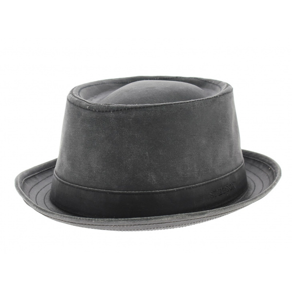 stetson leather pork pie hat