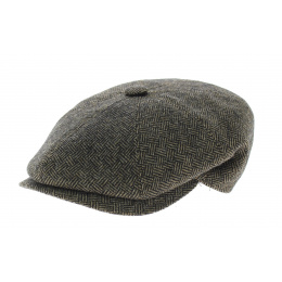 Arnold cap black/ herringbone brown