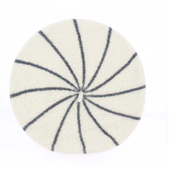 Beret Français - béret rayures grises
