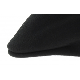 Black Wool Felt Rounded Cap - Traclet