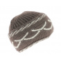 Brown Angora Granny Beanie