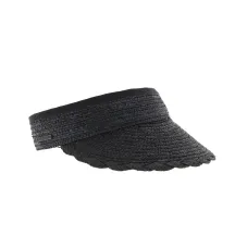 Casquette visière noir en paille Reference : 3784 | Chapellerie Traclet