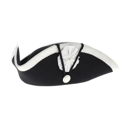 Revolution Tricorn with Silver Border Black Felt Reference: 5159 | Chapellerie Traclet