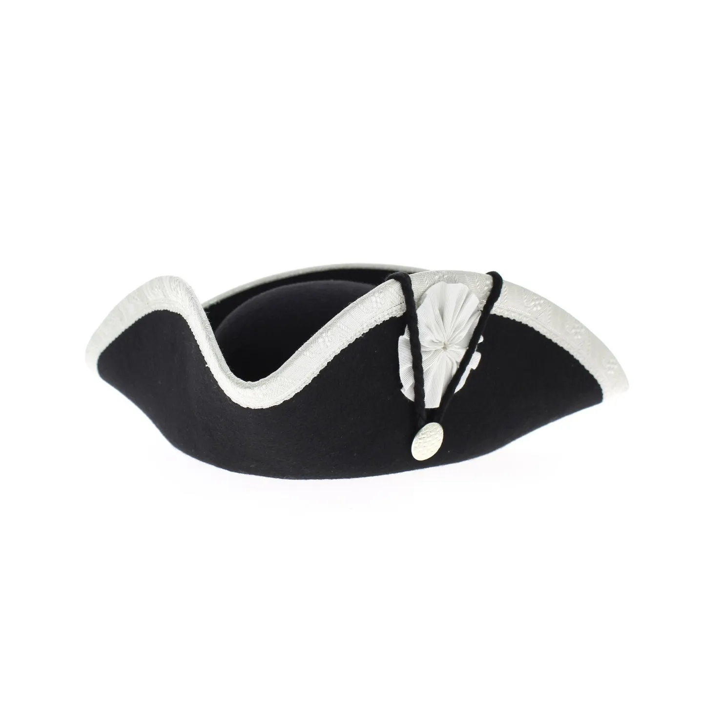 Revolution Tricorn with Silver Border Black Felt Reference: 5159 | Chapellerie Traclet