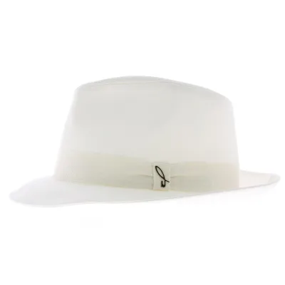 Chapeau Fedora Blanc Coton- Doria  Reference : 5195 | Chapellerie Traclet