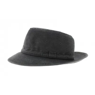 Black cotton fedora hat Reference: 5207 | Traclet Hat Shop