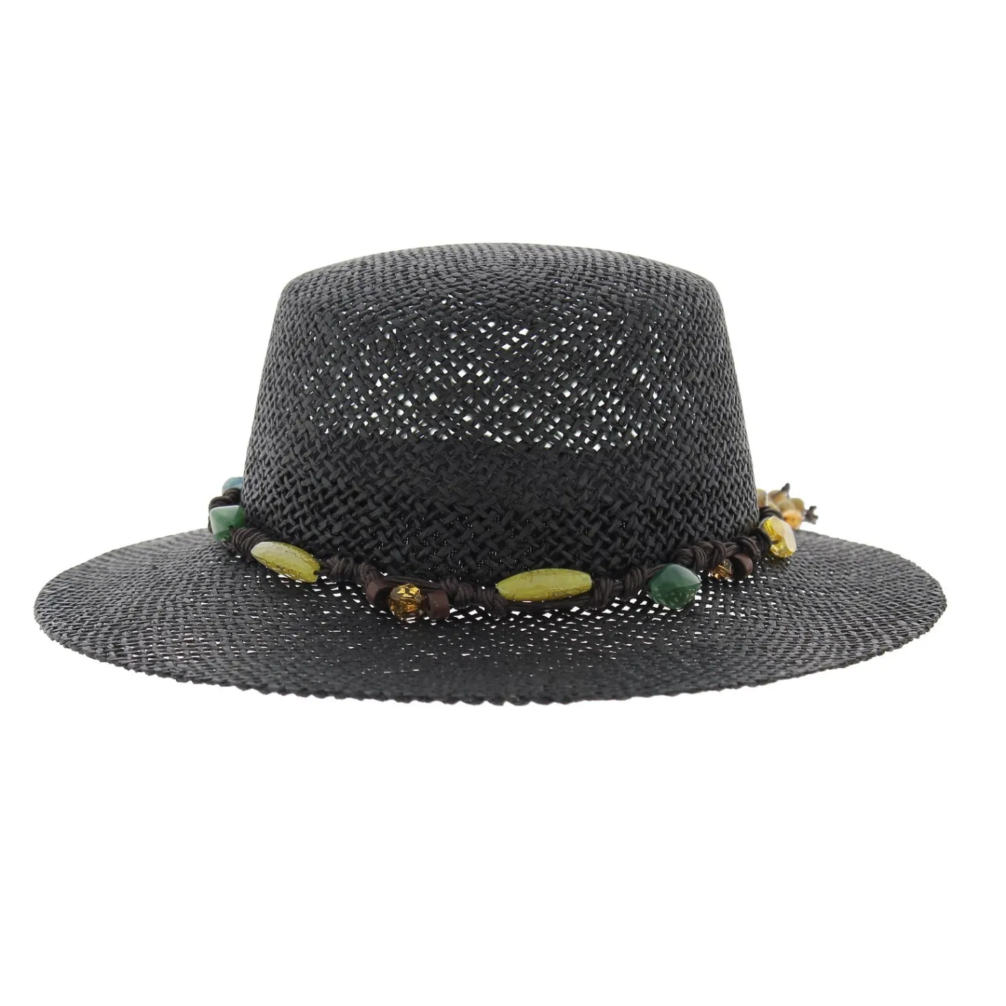 Giuditta - Black straw cap Reference: 5299 | Traclet Hat Shop