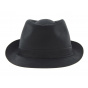 Black Cotton Trilby Hat