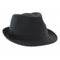 Black Cotton Trilby Hat