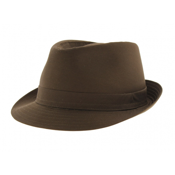 Brown Cotton Trilby Hat
