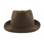 Brown Cotton Trilby Hat