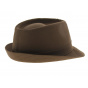 Brown Cotton Trilby Hat