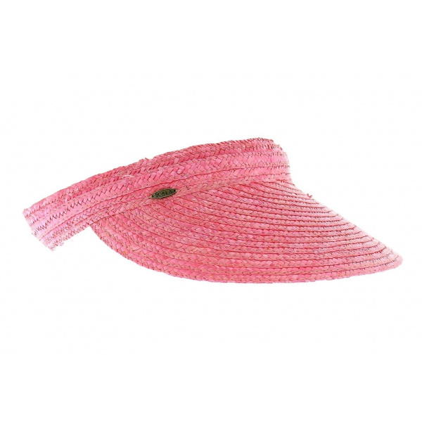 Casquette Visière Paille Rose