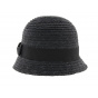 Black Maithe Straw Cloche Hat