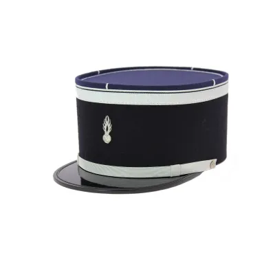 Kepi gendarme authentique, képi de gendarme avec pourtour cuir Reference : 393 | Chapellerie Traclet