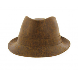 Chapeau trilby cuir camel