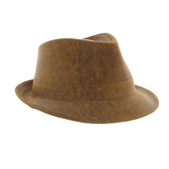 Chapeau trilby cuir camel Chapeau trilby cuir camel