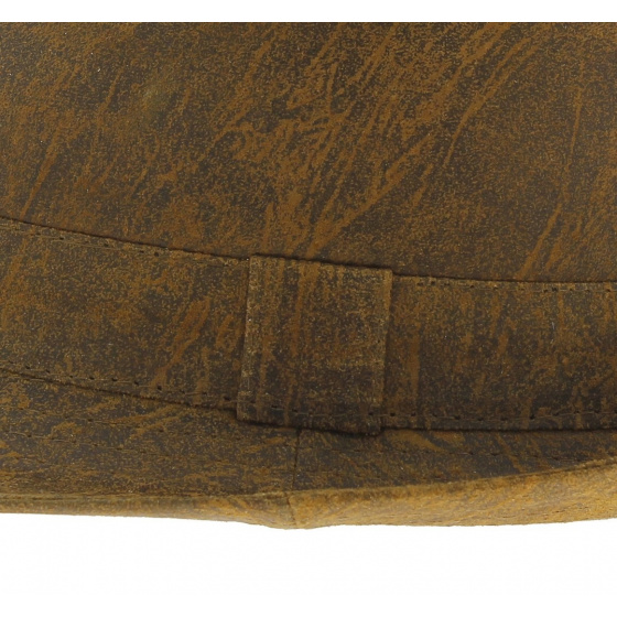 Camel leather trilby hat