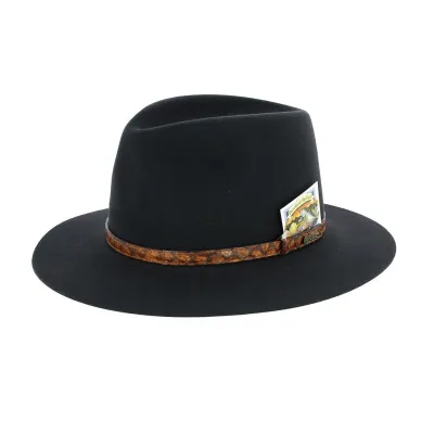 Banjo Patterson Black Fur Felt - Akubra Reference: 5453 | Traclet Hat Shop