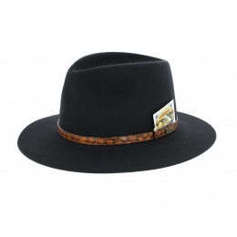 Banjo Patterson Black Fur Felt Hat - Akubra