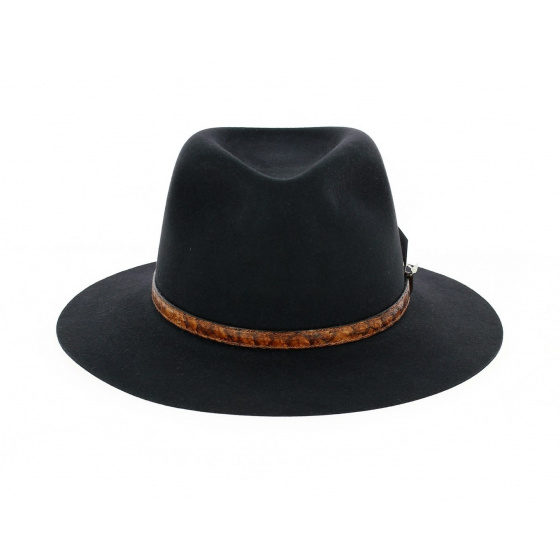 Banjo Patterson Black Fur Felt Hat - Akubra Banjo Patterson Black Fur Felt Hat - Akubra
