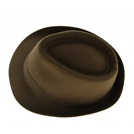 Brown Cotton Trilby Hat