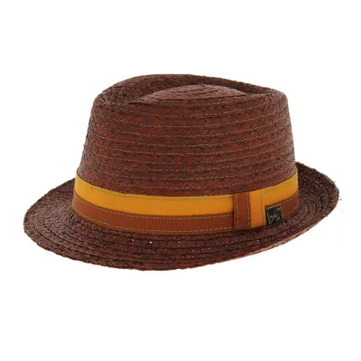 Fedora Hat - Ashley Raffia Teak Reference: 5577 | Traclet Hat Shop