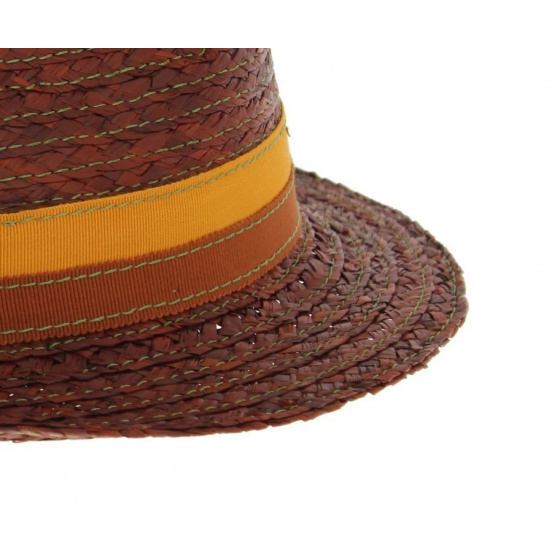 Fedora Hat - Ashley Raffia Teak
