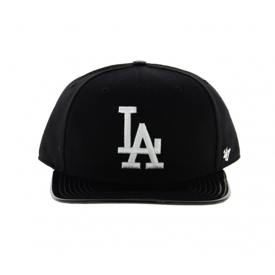 Los Angeles Dodgers Cap with Faux Leather Visor - 47 Brand