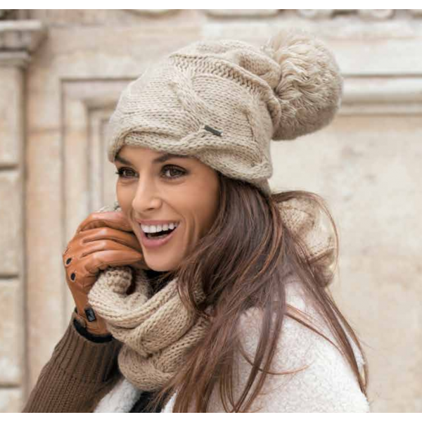 bonnet femme beige