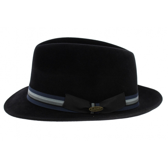 Black Fur Felt Trilby Hat - Flechet