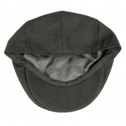 Black cotton Flat Cap by Jaxon