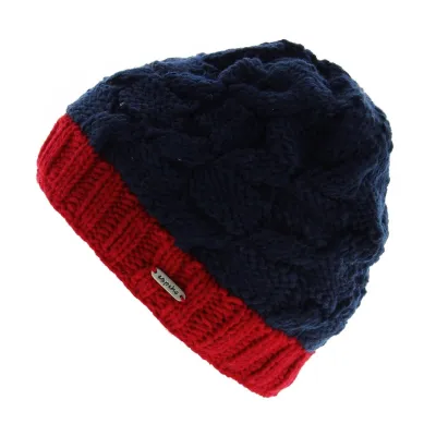 Nuby Cherry-red cable knit beanie - winter hat Reference: 5861 | Chapellerie Traclet