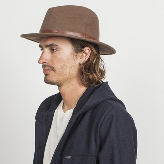 Camel Wool Felt Messer Fedora Hat - Brixton